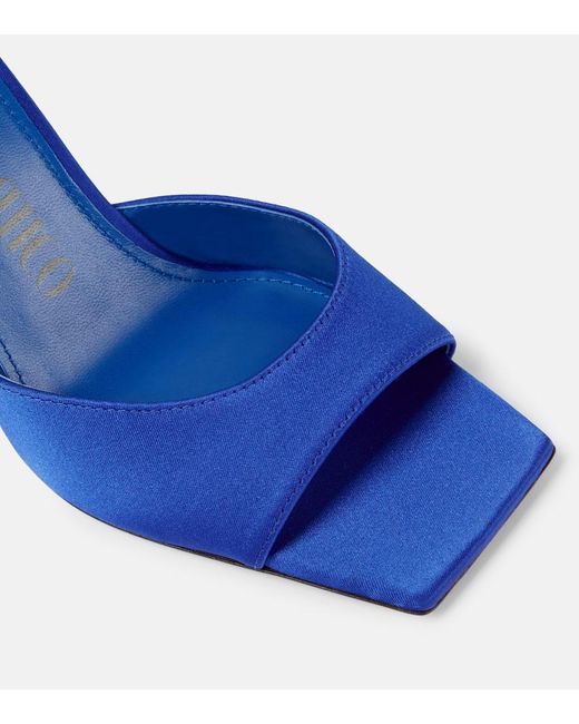 The Attico Blue Mini Devon 85 Satin Mules