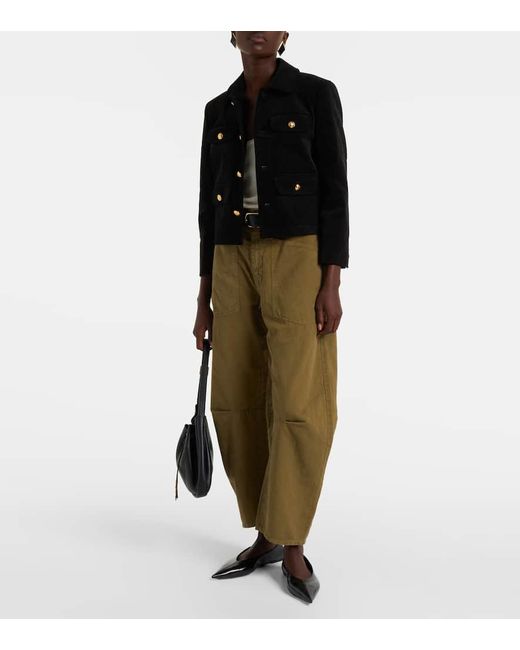 Nili Lotan Black Chamonix Cropped Cotton-Blend Jacket
