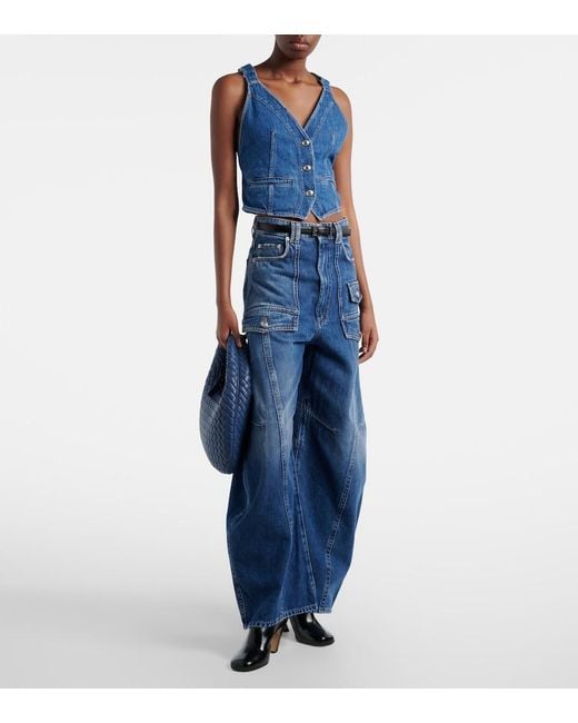 Sportmax Blue Dama Denim Vest