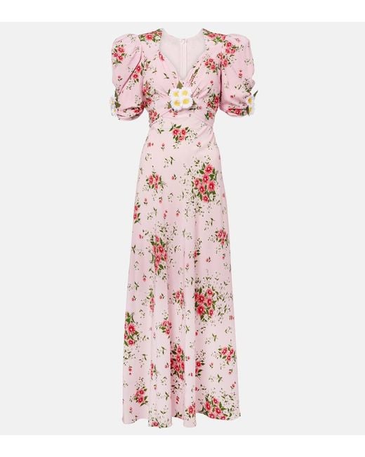 Rodarte Pink Floral Silk Cocktail Dress