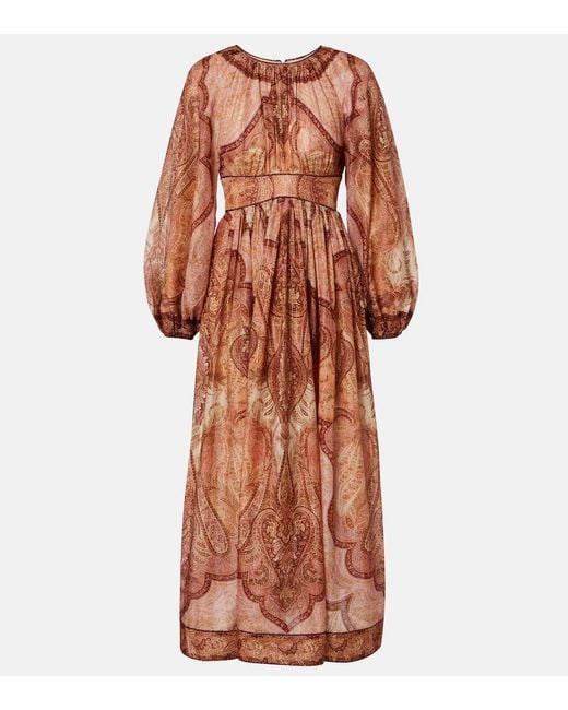 Zimmermann Red Wanderlust Printed Midi Dress