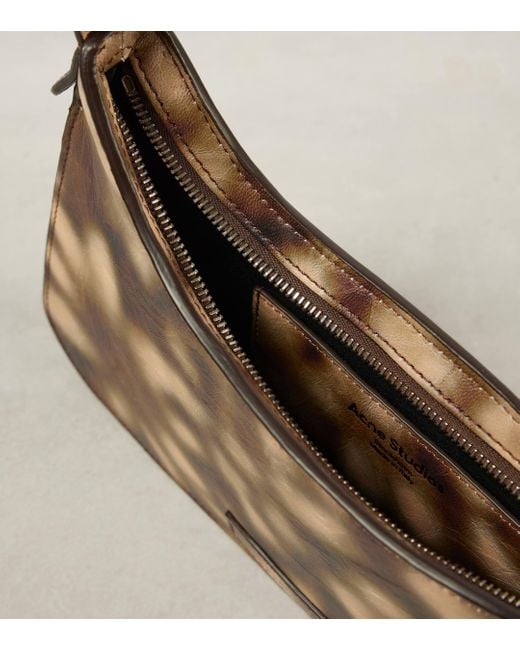 Acne Brown Platt Mini Printed Leather Shoulder Bag