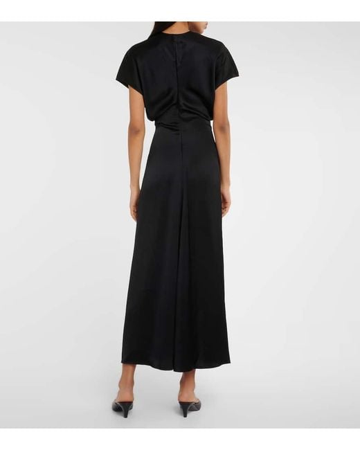 Totême  Black Silk Maxi Dress