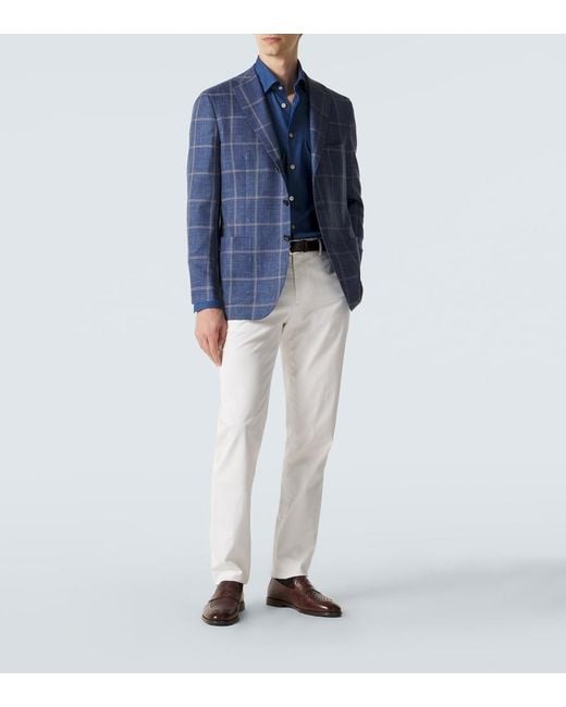 Kiton Blue Denim Shirt for men