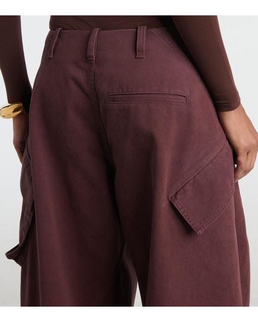 Alaïa Purple Cotton Twill Cargo Pants