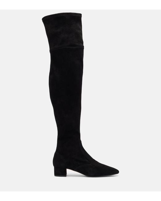 Aquazzura Black Remi 35 Suede Over-The-Knee Boots