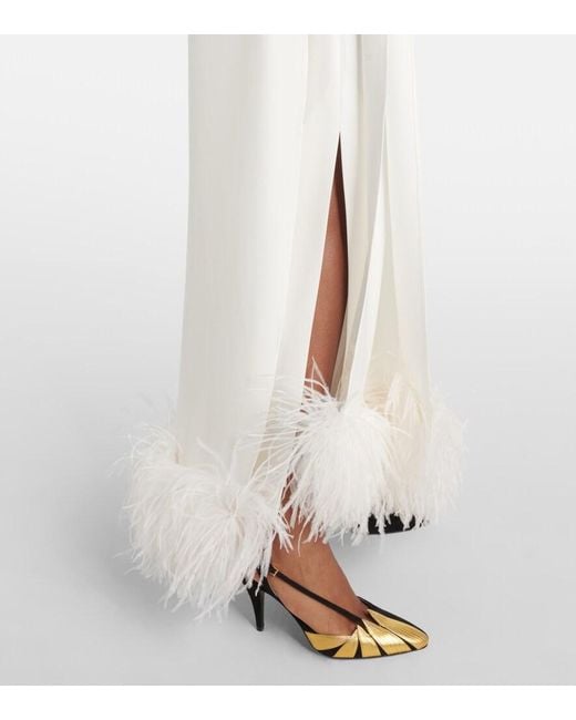 Valentino White Cady Couture Scarf-Detail Gown