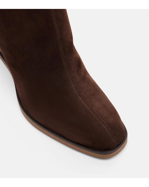 Aquazzura Brown Saint Honore 85 Suede Wedge Ankle Boots
