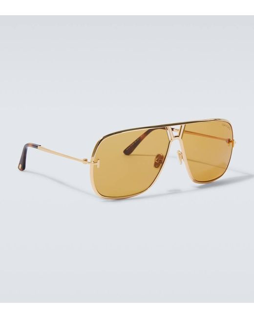 Occhiali Da Sole Aviator Stavros di Tom Ford in Brown da Uomo