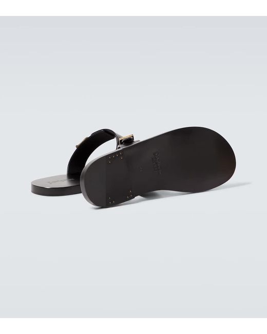 Saint Laurent Brown Ios Leather Sandals for men
