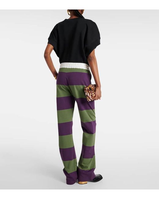 Pantaloni regular in cotone a righe di Dries Van Noten in Multicolor