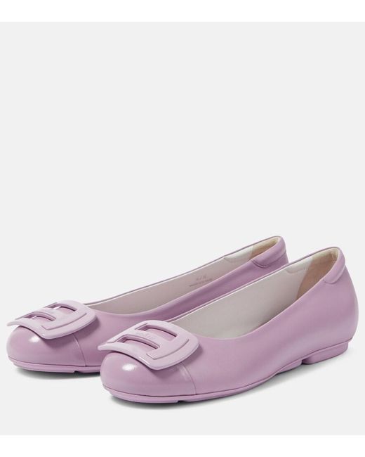 Hogan Purple H661 Leather Ballet Flats