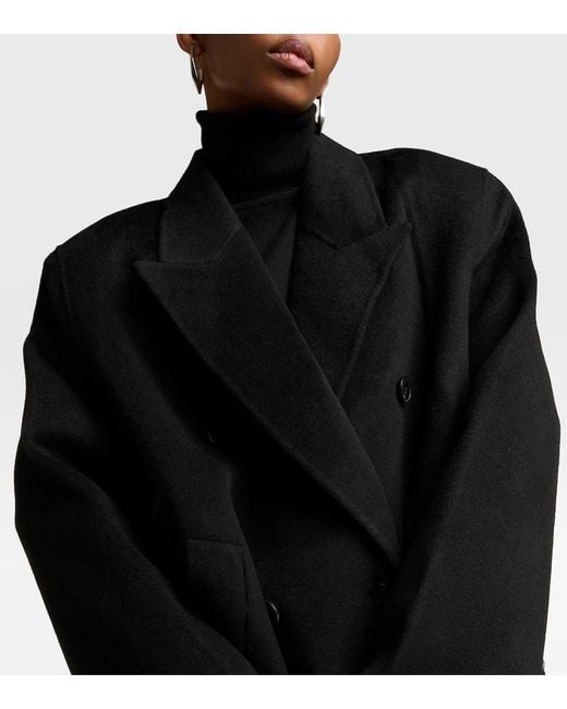 Abrigo Gaia De Mezcla De Lana Oversized Frankie Shop de color Black