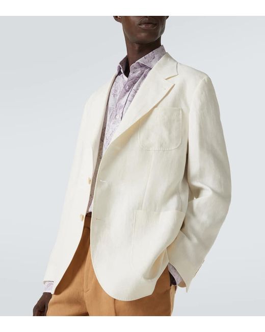 Brunello Cucinelli Natural Linen Blazer for men
