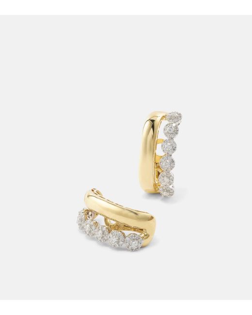 Boucles d'oreilles clip Golden Strada en or 18 ct et diamants YEPREM en coloris Metallic