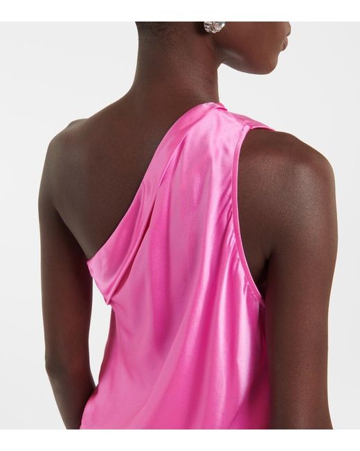 The Sei Pink Draped Silk Satin Top