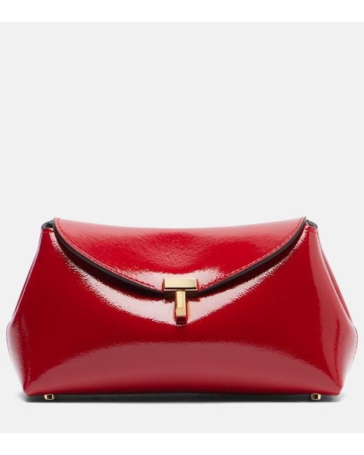 Clutch T-Lock Mini De Charol Totême  de color Red