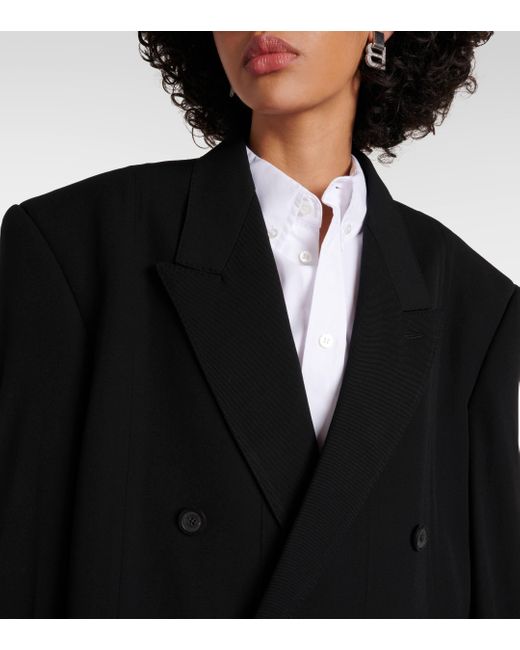 Balenciaga Black Deconstructed Wool-blend Jacket