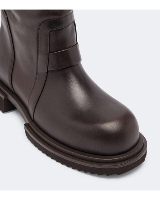 Rick Owens Black Gabe Leather Knee-High Boots