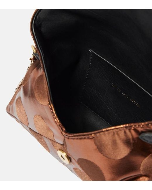 Dries Van Noten Brown Polka-Dot Metallic Clutch