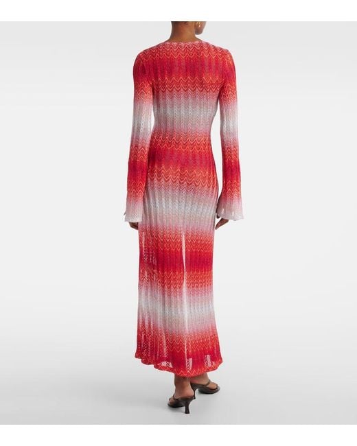 Missoni Red Zig Zag Lame Beach Cover-Up