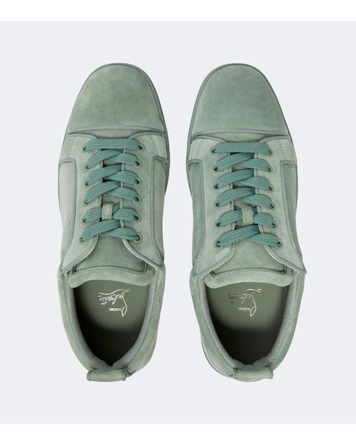 Christian Louboutin Green Louis Junior Orlato Velour Sneakers for men