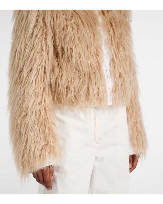 Dries Van Noten Natural Faux Fur Jacket