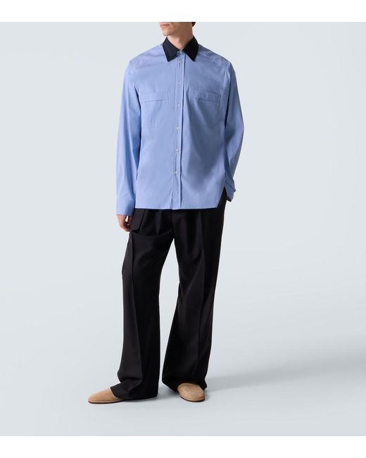 Plan C Black Wool Wide-Leg Pants for men