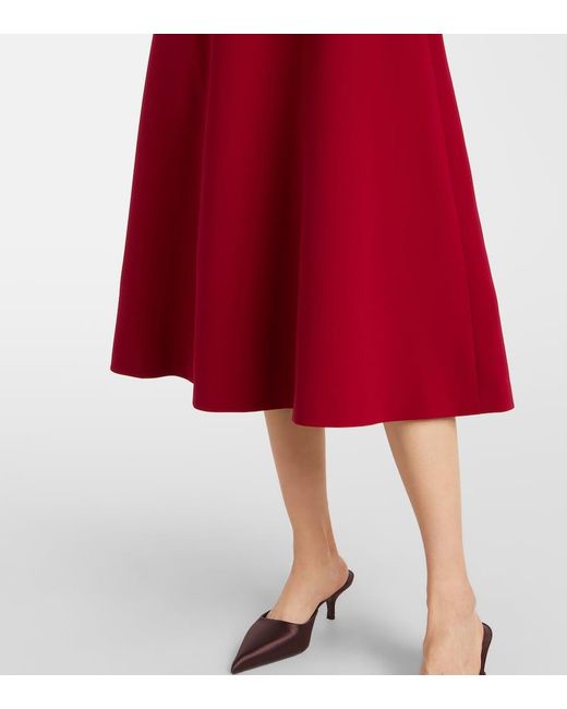 Carolina Herrera Red Bow-Detail Crepe Midi Dress