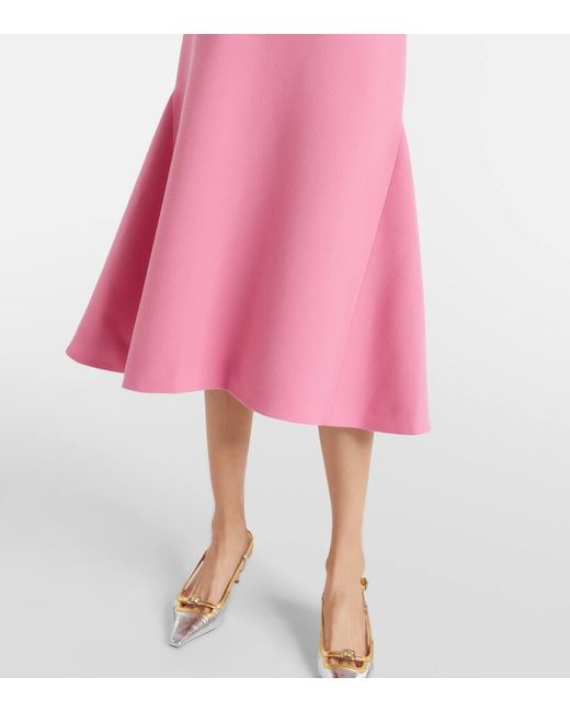 Robe Midi Eman En Crepe De Laine Emilia Wickstead en coloris Pink