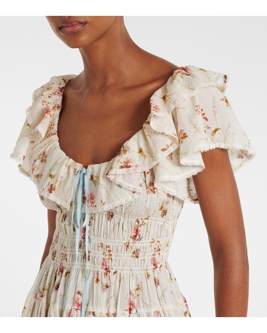 Doen Natural Midikleid Illiana Aus Baumwolle