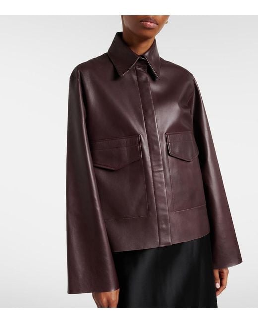 Nour Hammour Brown Darcy Leather Jacket