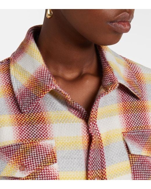 God's True Cashmere Pink Rose Blume Cashmere Shirt With Sunstone