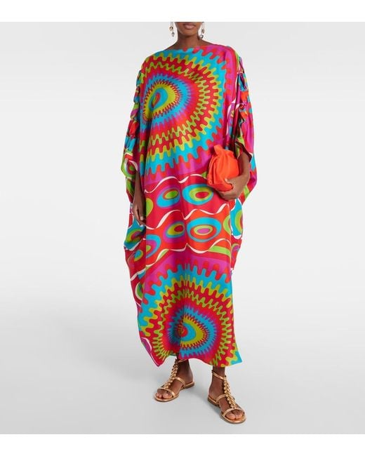 Emilio Pucci Red Bersaglio Silk Kaftan