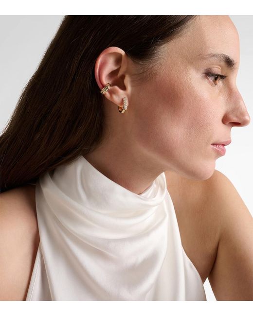 STONE AND STRAND Metallic Knife Edge 14Kt Ear Cuff With Diamonds