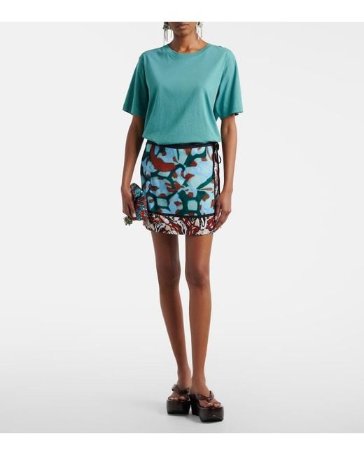 Dries Van Noten Multicolor Printed Wrap Skirt