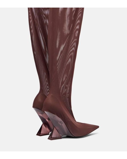 The Attico Brown Overknee-Stiefel Cheopissima 105 Aus Mesh