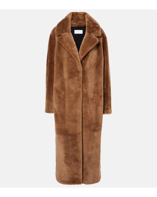 Yves Salomon Brown Shearling Coat