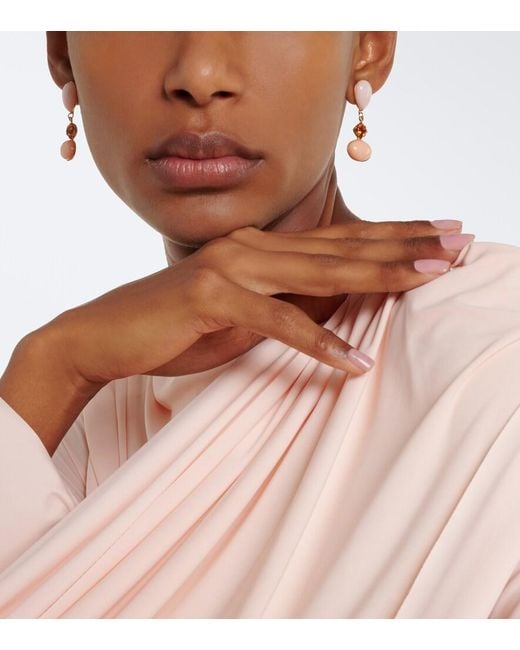 Jennifer Behr Pink Quincy Embellished Drop Earrings