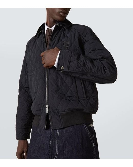 Giacca Blouson Trapuntata di Burberry in Blue da Uomo