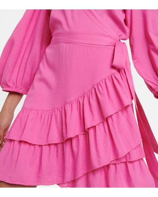 Melissa Odabash Pink Tabitha Cotton Wrap Minidress