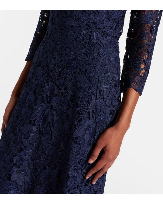 Monique Lhuillier Blue Lace Gown