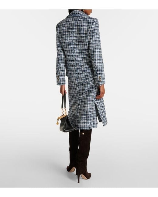 Etro Blue Cotton-Blend Tweed Jacket