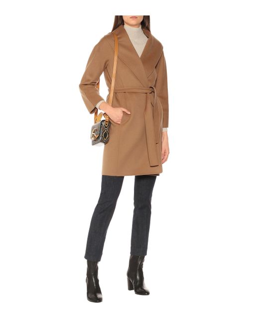 max mara belted wrap wool coat