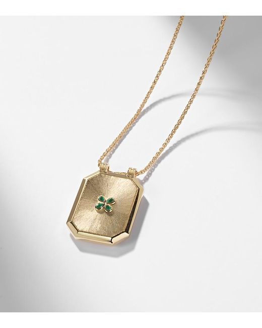 Marie Lichtenberg White Luck 18Kt Pendant Necklace With Emerald