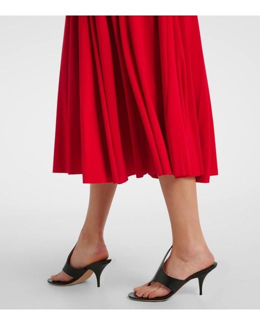Gonna Midi A Pieghe di Norma Kamali in Red