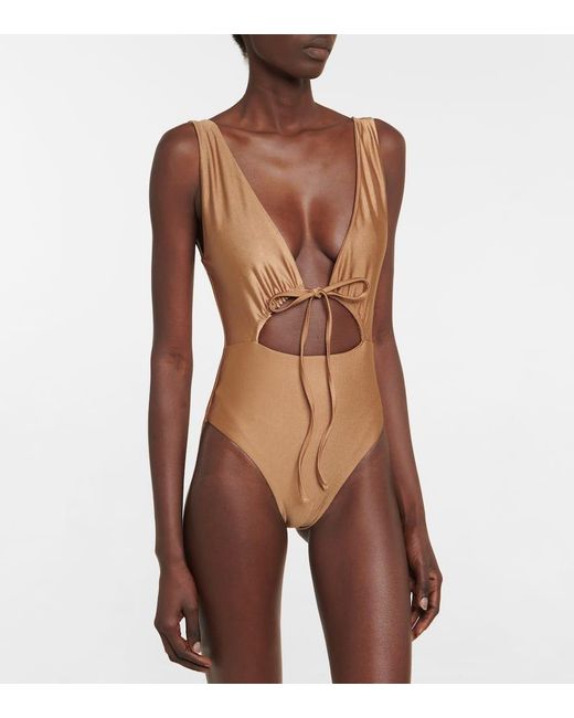 JADE Swim Brown Cava Cutout Swimsuit