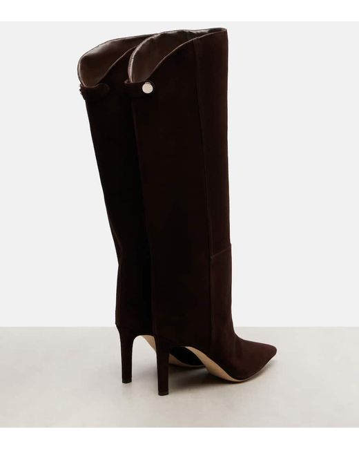 Jimmy Choo Black Alizze 85 Suede Knee-High Boots