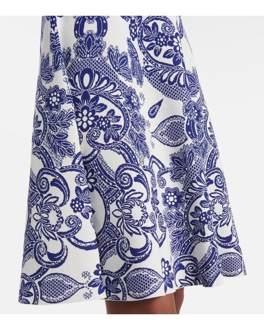 Etro Blue Jacquard Knit Mini-Dress