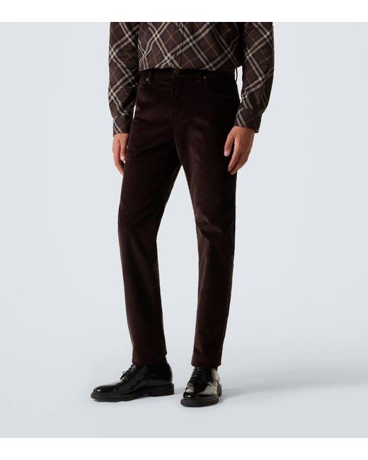 Burberry Schmale Hose Aus Baumwoll-Cord in Black für Herren